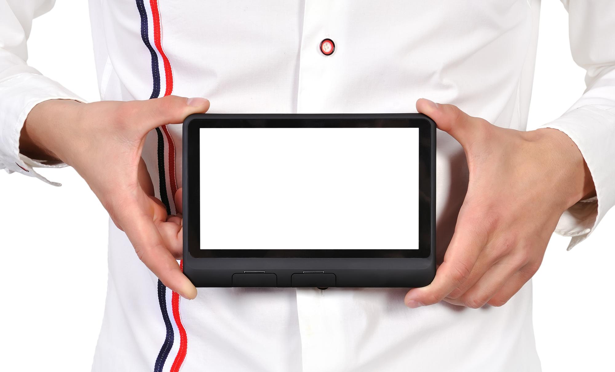 Chef demonstrating technique over counter